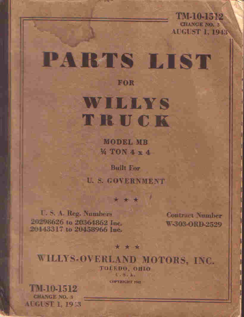 Willys parts list
